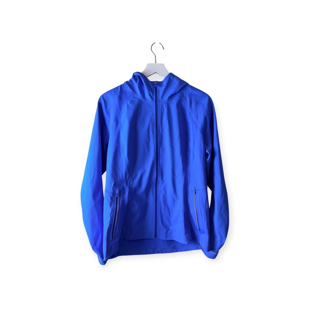 Lululemon Cross Chill Jacket Wild Bluebell Blue Hooded Running Fleece Lined 12